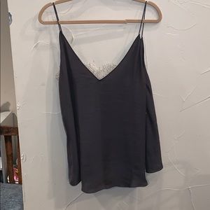 Gray Lace Top